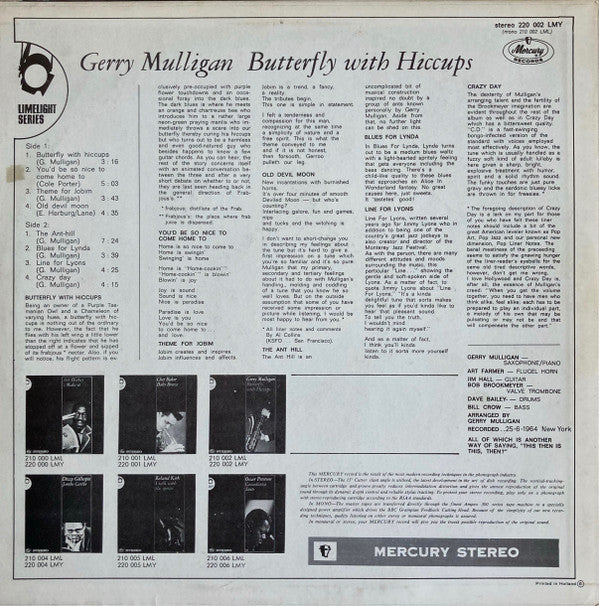 Gerry Mulligan : Butterfly With Hiccups (LP, Album)