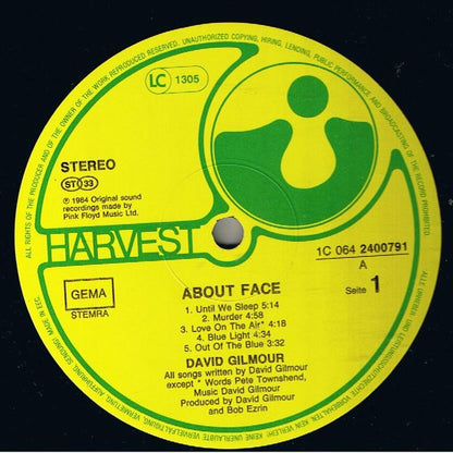 David Gilmour : About Face (LP, Album)