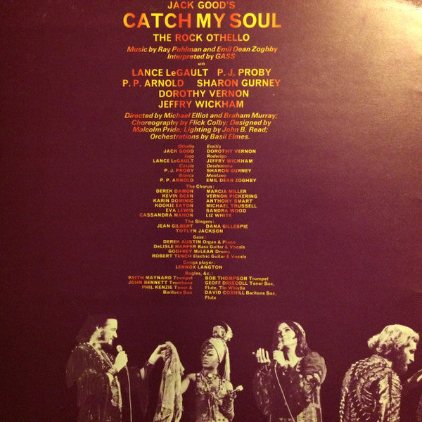 Jack Good, The Gass : Catch My Soul - Live Original Cast Recording (LP, Album, Gat)