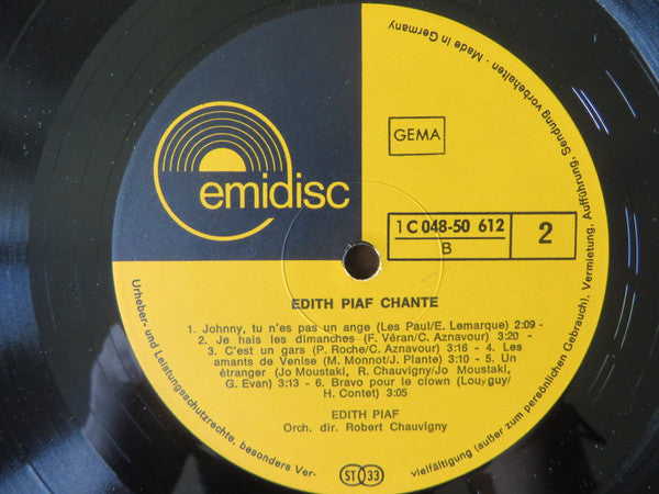 Edith Piaf : Chante (LP, Comp, RE)