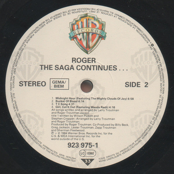 Roger Troutman : The Saga Continues... (LP, Album)