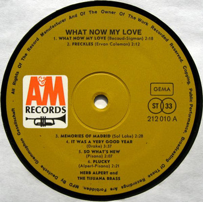 Herb Alpert & The Tijuana Brass : What Now My Love (LP, Album, RE)
