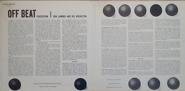 Don Lamond And His Orchestra : Off Beat Percussion (LP, Album)
