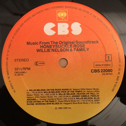 Willie Nelson & Family : Honeysuckle Rose (Music From The Original Soundtrack) (2xLP)