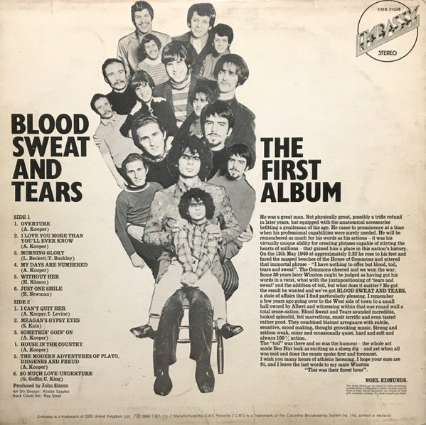 Blood, Sweat And Tears : The First Album (LP, Album, RE, Blu)