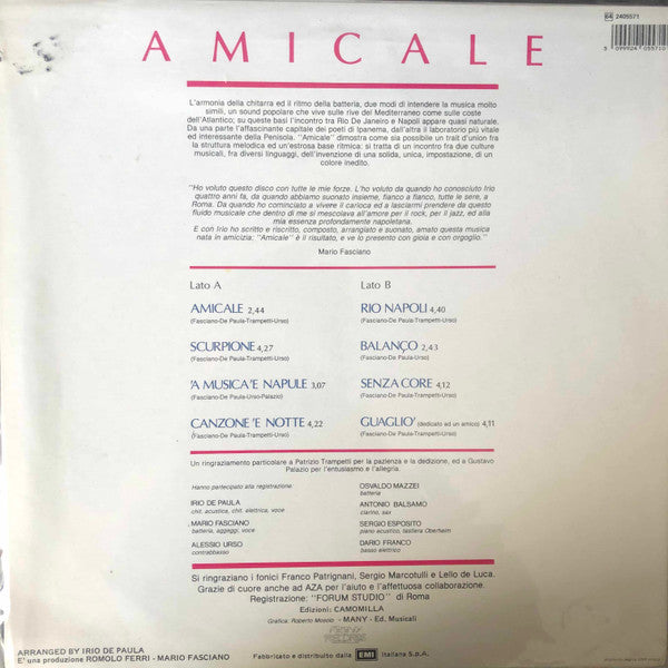 Irio De Paula & Mario Fasciano : Amicale (LP, Album)