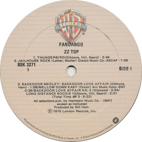 ZZ Top : Fandango! (LP, Album, RE)