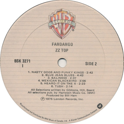 ZZ Top : Fandango! (LP, Album, RE)