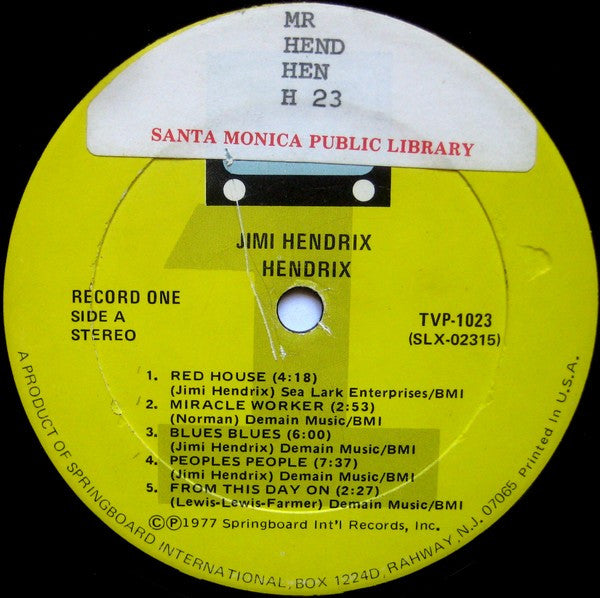 Jimi Hendrix : Hendrix (2xLP, Comp)
