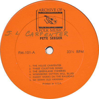 Pete Seeger : Pete Seeger (LP, Album, Mono, RE)