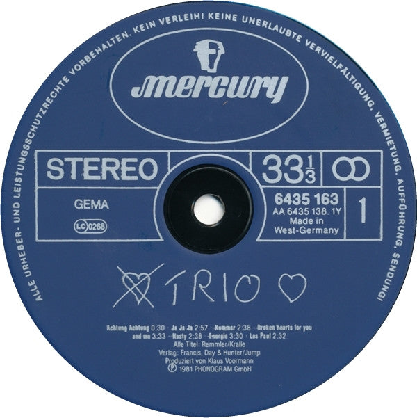 Trio : Trio (LP, Album, RE)