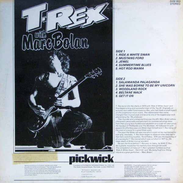 T. Rex With Marc Bolan : The Greatest Hits Vol. 1 (LP, Comp)