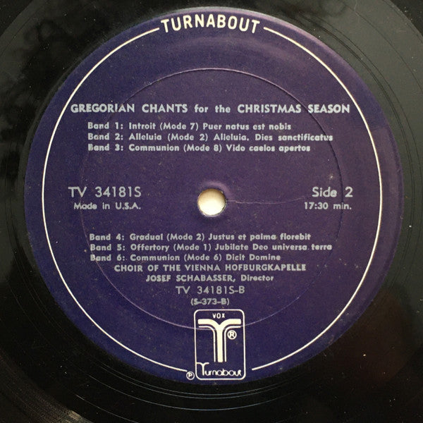 Choralschola Der Wiener Hofburgkapelle, Josef Schabasser : Gregorian Chants For Christmas (LP)