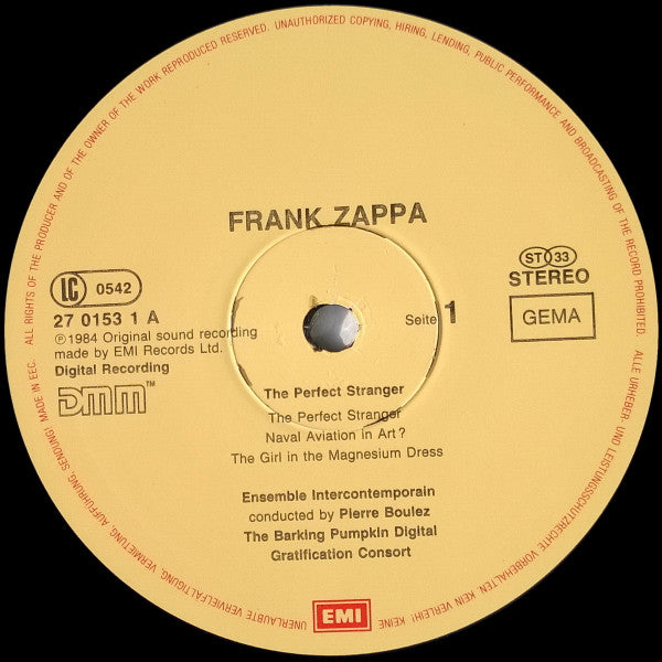 Pierre Boulez Conducts Frank Zappa : The Perfect Stranger (LP, Album, DMM)