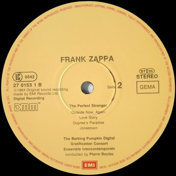 Pierre Boulez Conducts Frank Zappa : The Perfect Stranger (LP, Album, DMM)