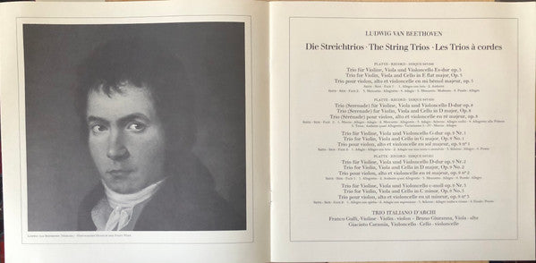 Ludwig Van Beethoven, Trio Italiano D'Archi : Streichtrios / Strijktrio‘s / Trios À Cordes (Box + 3xLP)