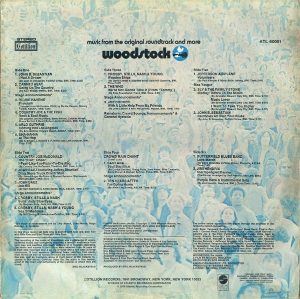 Various : Woodstock (Music From The Original Soundtrack And More) (3xLP, Album, RE)