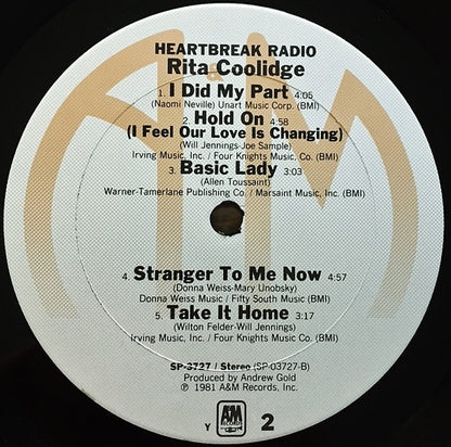Rita Coolidge : Heartbreak Radio (LP, Album, Ter)