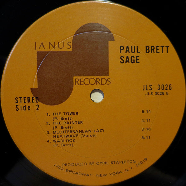 Paul Brett's Sage : Paul Brett Sage (LP, Album, Ter)
