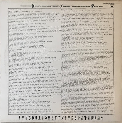 Ian Dury And The Music Students : 4000 Weeks' Holiday (LP, Album)