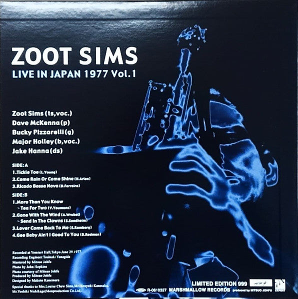 Zoot Sims : Live In Japan 1977 Vol. 1 (LP, Album, Mono, Ltd, Num, 180)