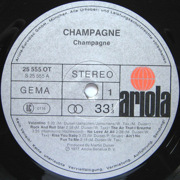 Champagne (5) : Champagne (LP, Album)