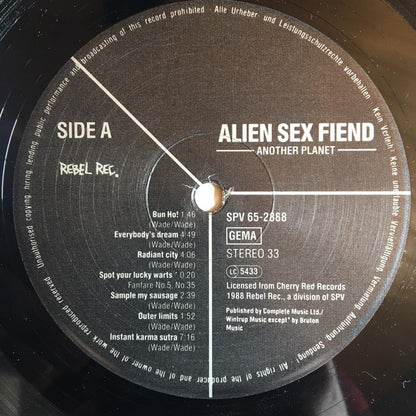 Alien Sex Fiend : Another Planet (LP, Album, Bla)