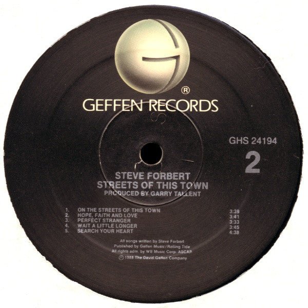 Steve Forbert : Streets Of This Town (LP, Album, SRC)