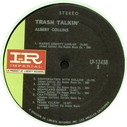 Albert Collins : Trash Talkin' (LP, Album, Res)