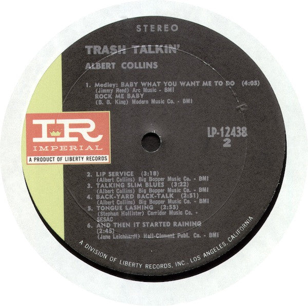 Albert Collins : Trash Talkin' (LP, Album, Res)