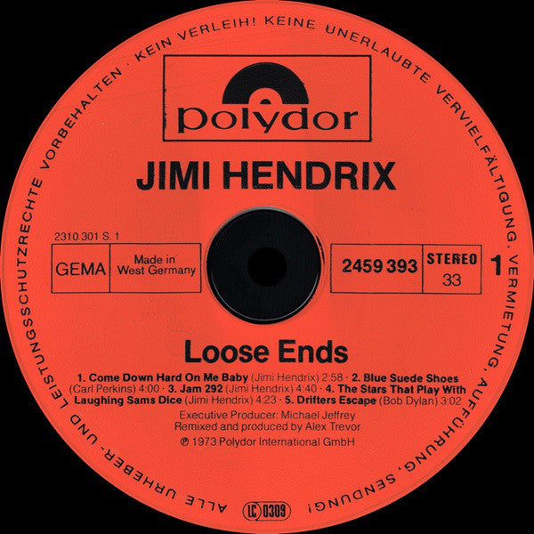 Jimi Hendrix : Loose Ends (LP, Album, RP)