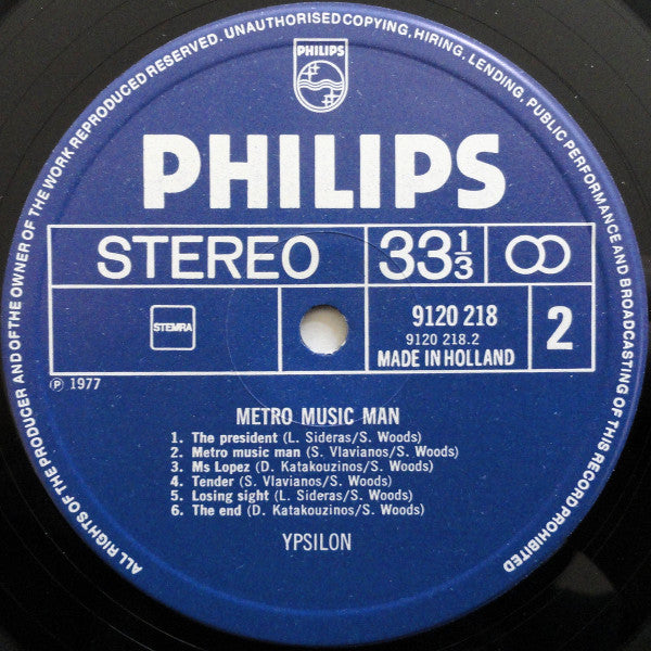 Ypsilon (4) : Metro Music Man (LP, Album, Gat)