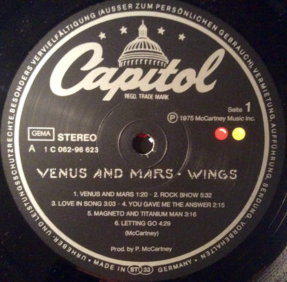 Wings (2) : Venus And Mars (LP, Album, Gat)