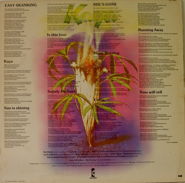 Bob Marley & The Wailers : Kaya (LP, Album)