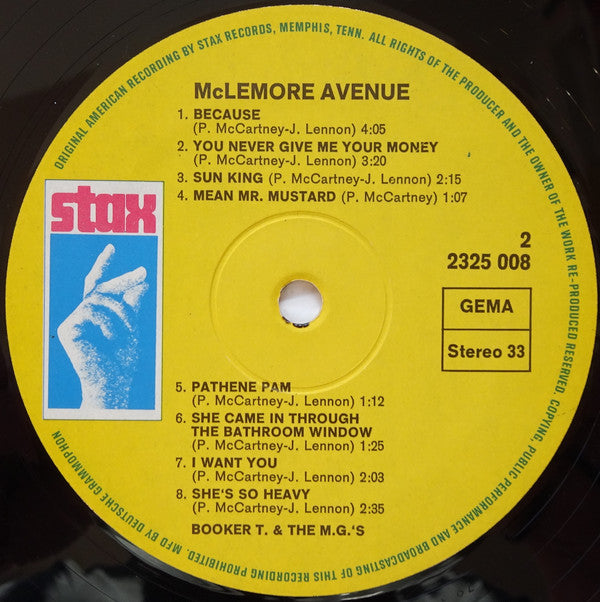 Booker T & The MG's : McLemore Avenue (LP, Album, Gat)