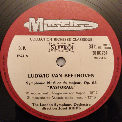 Ludwig van Beethoven - London Symphony Orchestra, Josef Krips : Symphonie No 6 "Pastorale" (LP, RE)