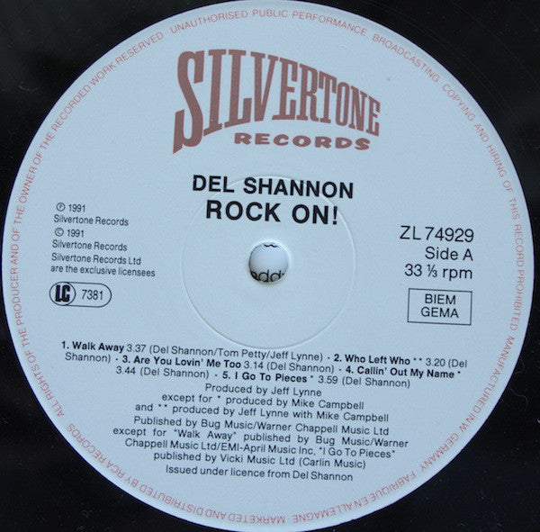 Del Shannon : Rock On! (LP, Album)