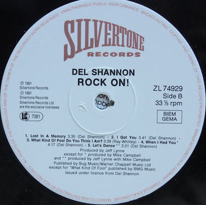 Del Shannon : Rock On! (LP, Album)