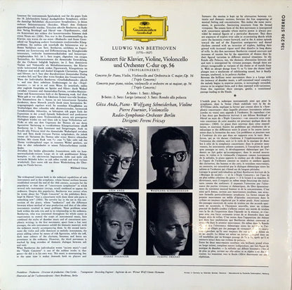 Ludwig van Beethoven - Géza Anda, Wolfgang Schneiderhan, Pierre Fournier, Radio-Symphonie-Orchester Berlin, Ferenc Fricsay : Tripelkonzert (LP, RE)