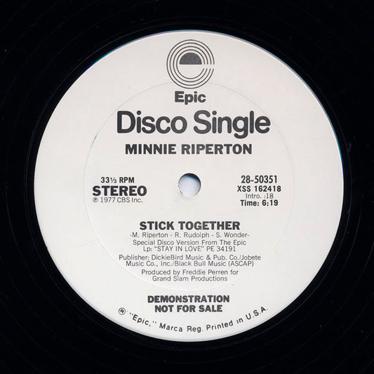 Minnie Riperton : Stick Together / Young Willing And Able (12", Promo)