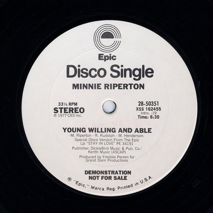 Minnie Riperton : Stick Together / Young Willing And Able (12", Promo)