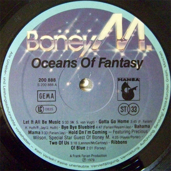 Boney M. : Oceans Of Fantasy (LP, Album, Fou)