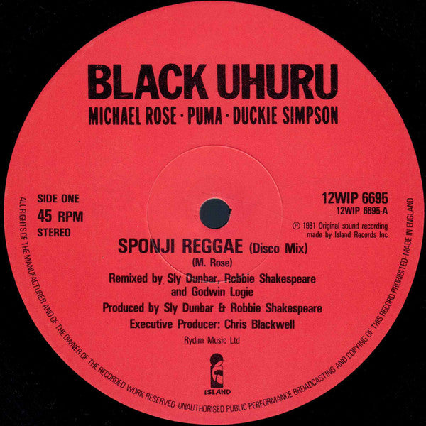 Black Uhuru : Sponji Reggae (12")