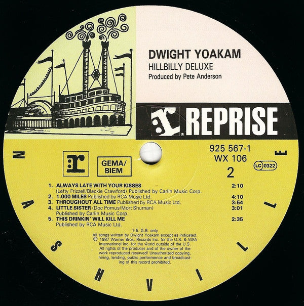 Dwight Yoakam : Hillbilly DeLuxe (LP, Album)