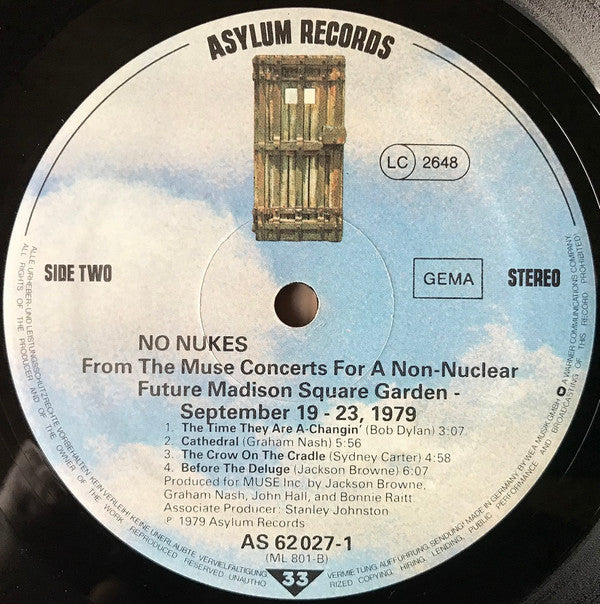 Various : No Nukes - From The Muse Concerts For A Non-Nuclear Future - Madison Square Garden - September 19-23, 1979 (3xLP, Album)