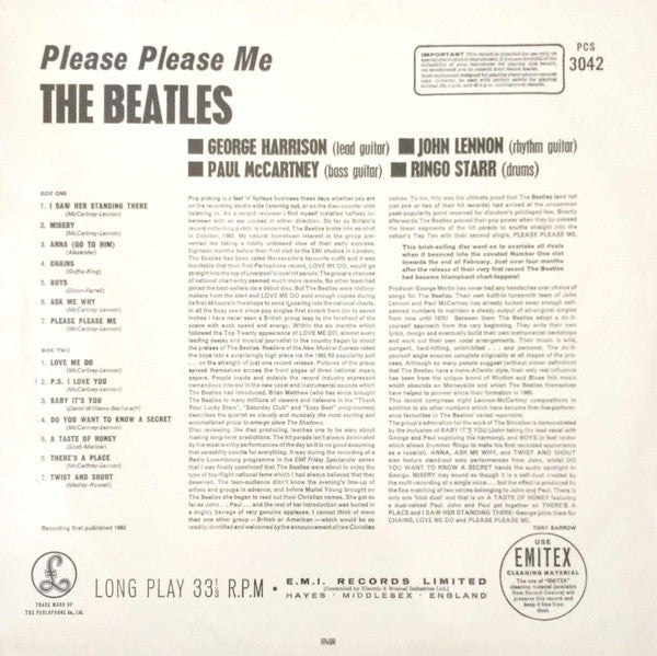 The Beatles : Please Please Me (LP, Album, RE)