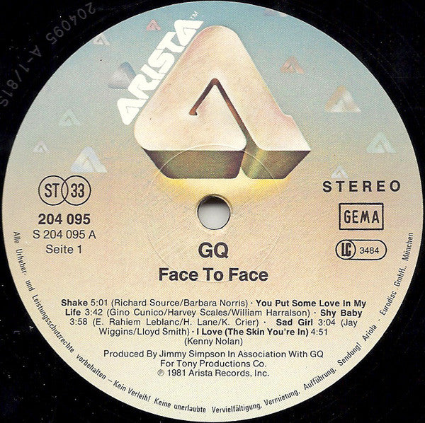 GQ : Face To Face (LP, Album)