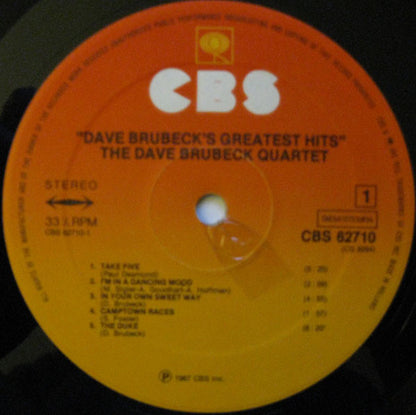 Dave Brubeck : Dave Brubeck's Greatest Hits (LP, Comp, Mono, RE)