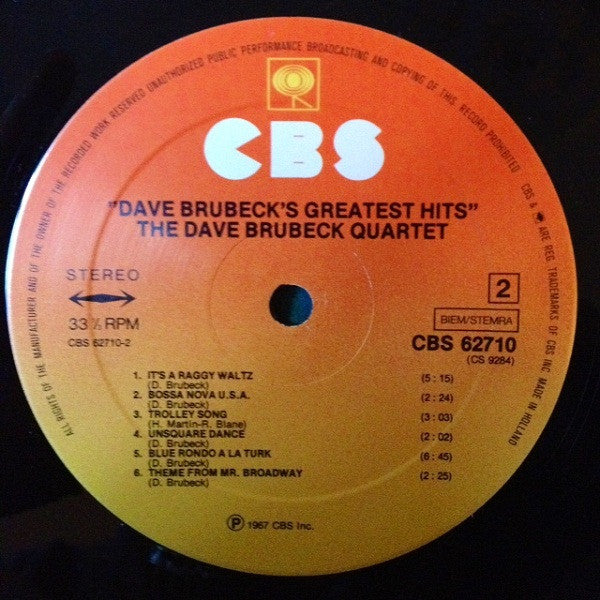 Dave Brubeck : Dave Brubeck's Greatest Hits (LP, Comp, Mono, RE)