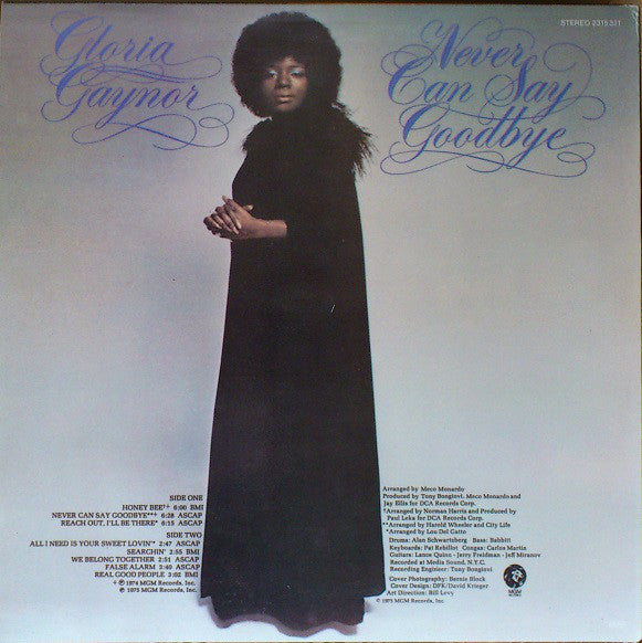 Gloria Gaynor : Never Can Say Goodbye (LP, Album)